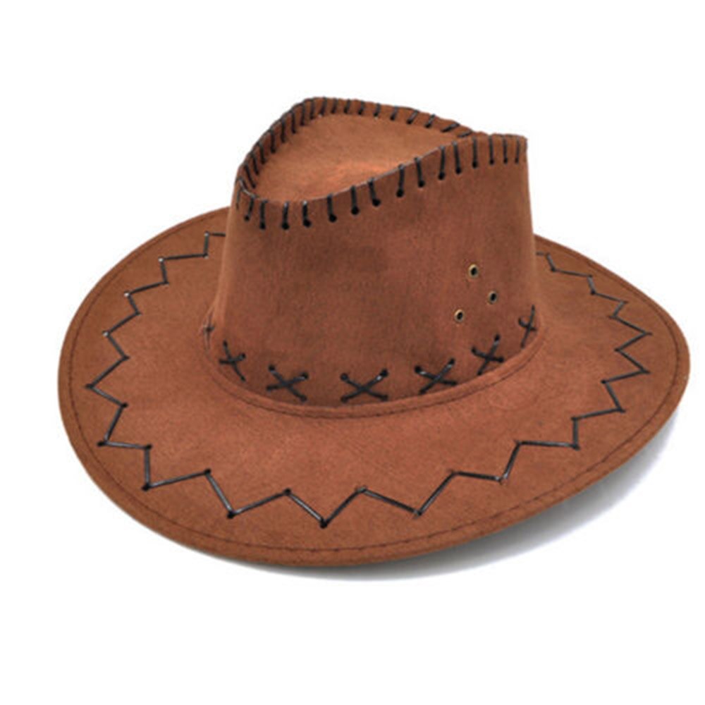 Western cowboy hatte unisex unisex børn drenge gilrs fest kostumer cowgirl cowboy hatte mænd kvinder retro hatte: Brun