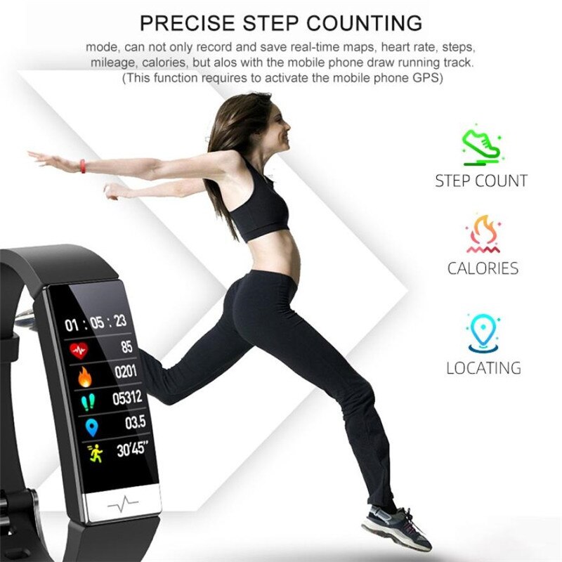 Smart Bracelet Y91 - Wodoodporna IP68 Smartwatch EKG PPG HRV Tętno - Ciśnienie Krwi - Przypomnienie WhatsApp