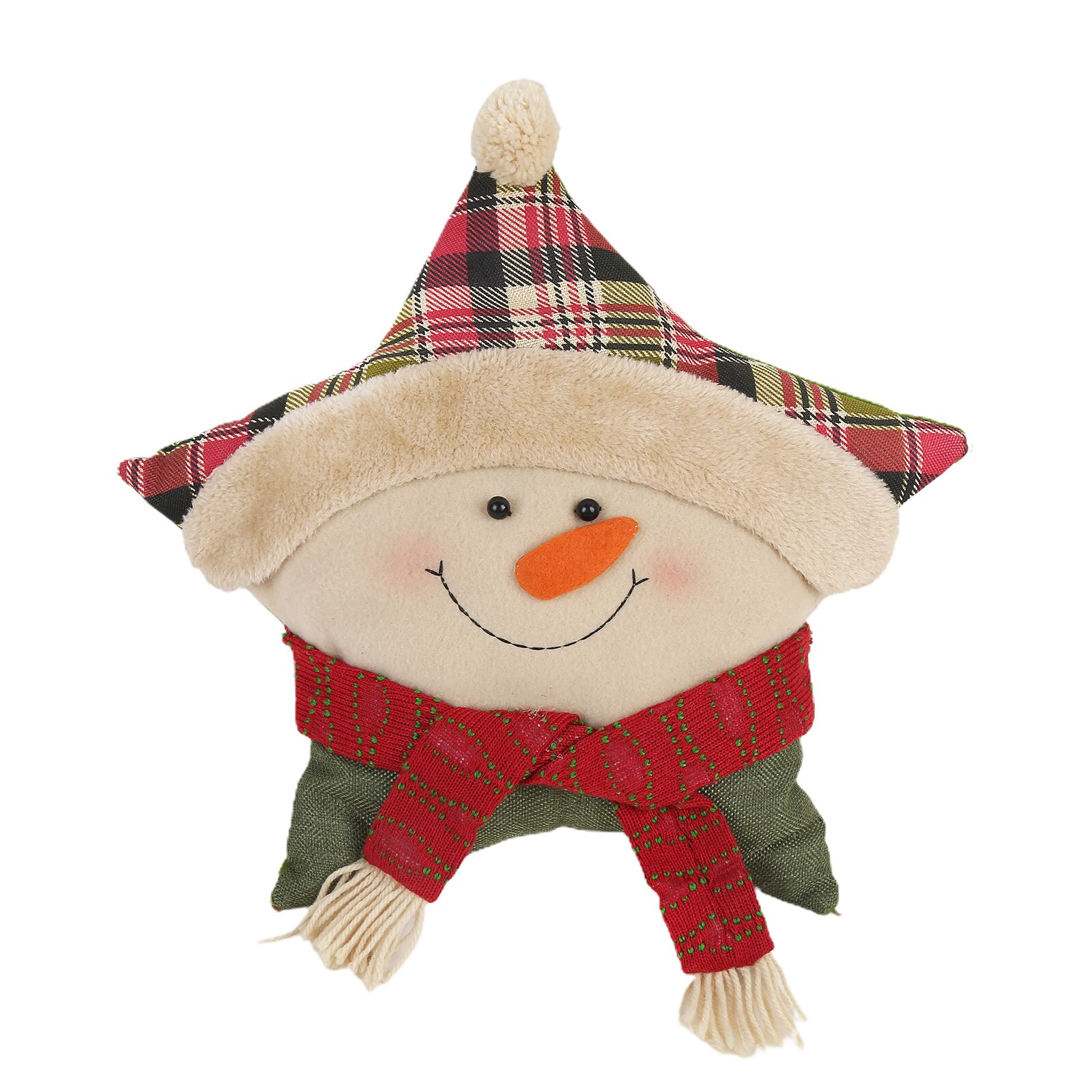 Christmas Pillows Cute Decorative Santa Claus Snowman Pattern Star Shaped Cushion for Home Sofa Couch Bed Car Xmas Ornament