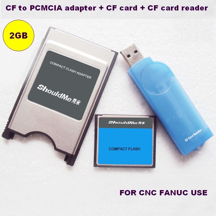 Cf-kaart 2 GB pcmcia adapter en CF kaartlezer 3 in 1 combo voor Industrie Fanuc geheugen gebruik