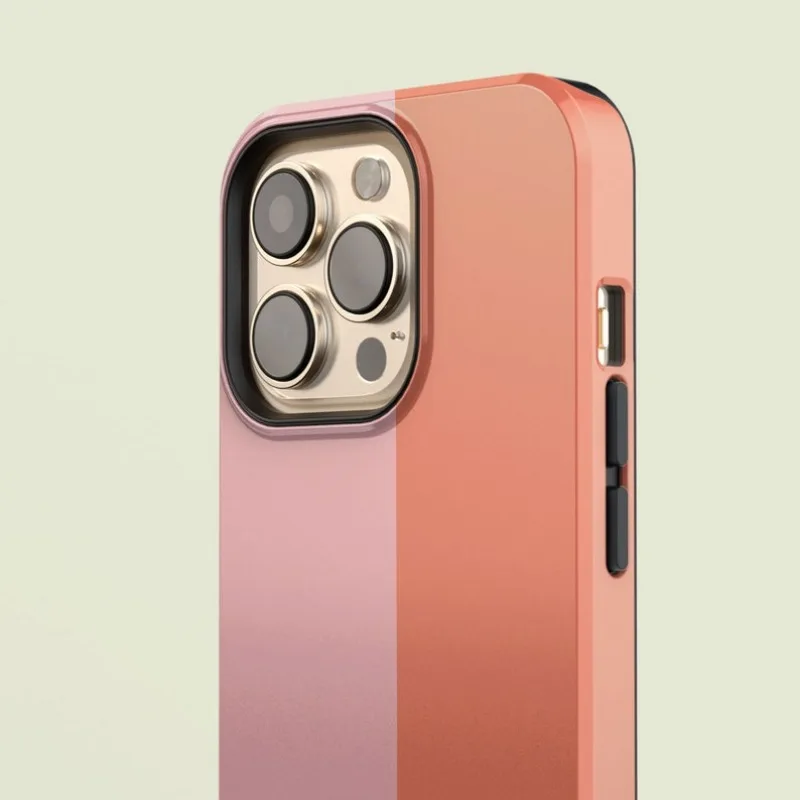 Coque rose bicolore pour IPHONE 16ProMax 15 14 13 12 11 PRO Plus, étui de téléphone magnétique deux en un en acrylique TPU