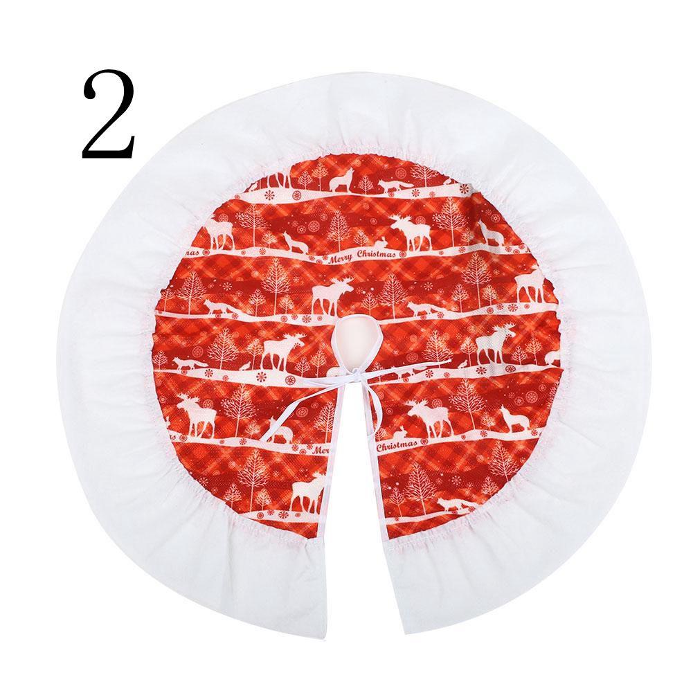60CM Christmas Tree Skirt Deer Pattern Cover Decoration Supplies Small Size