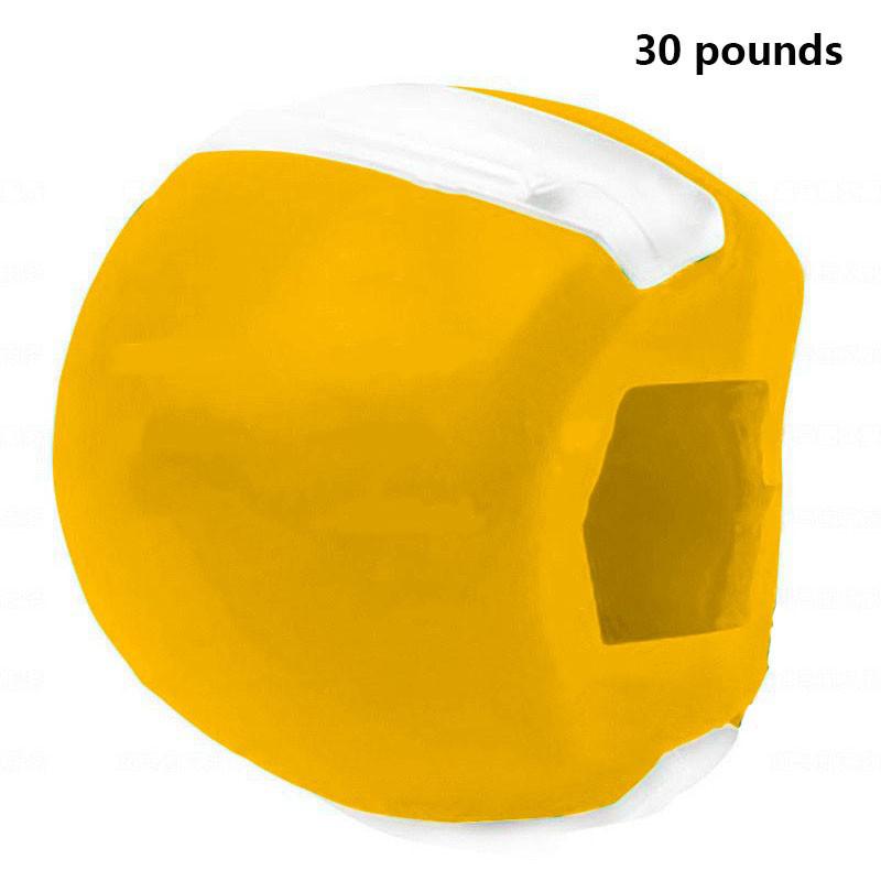 Fitness Face Masseter Men Women Muscle Jawline Exerciser Face Lifting Jaw Trainer Ball Face Toning Muscle Training Fitness Ball: Yellow      30pounds