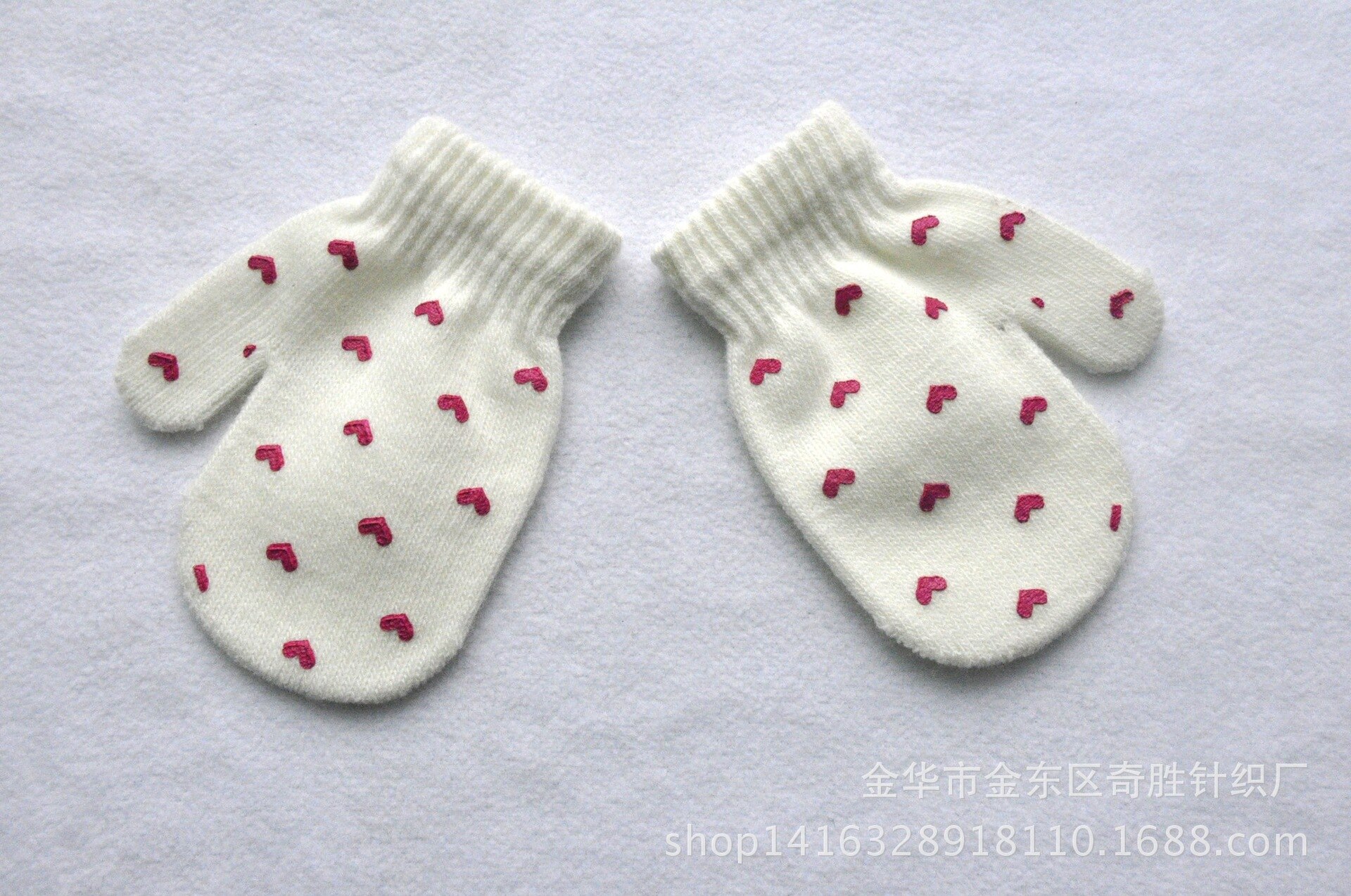 Kinder Handschuhe Winter Warme Baby Fäustlinge Gestrickte Jungen Und Mädchen Handschuh Für Alter Von 1-4 Jahre Alt: white heart