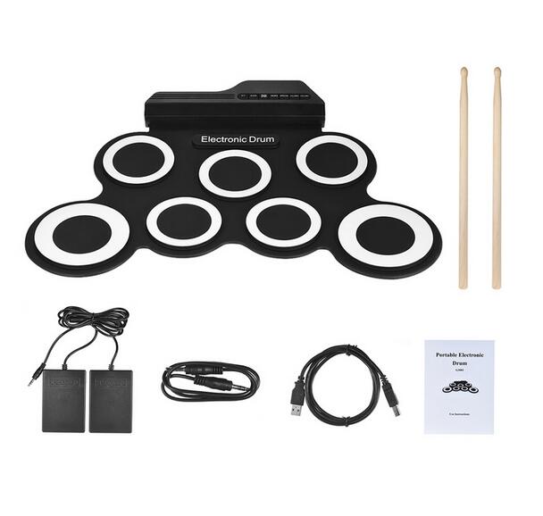 Digitale Elektronische Drum Kit Compact Size Usb Silicon Drum Set 7 Drum Pads Met Drumsticks Voet Pedalen Drum Accessoires: Drum 04