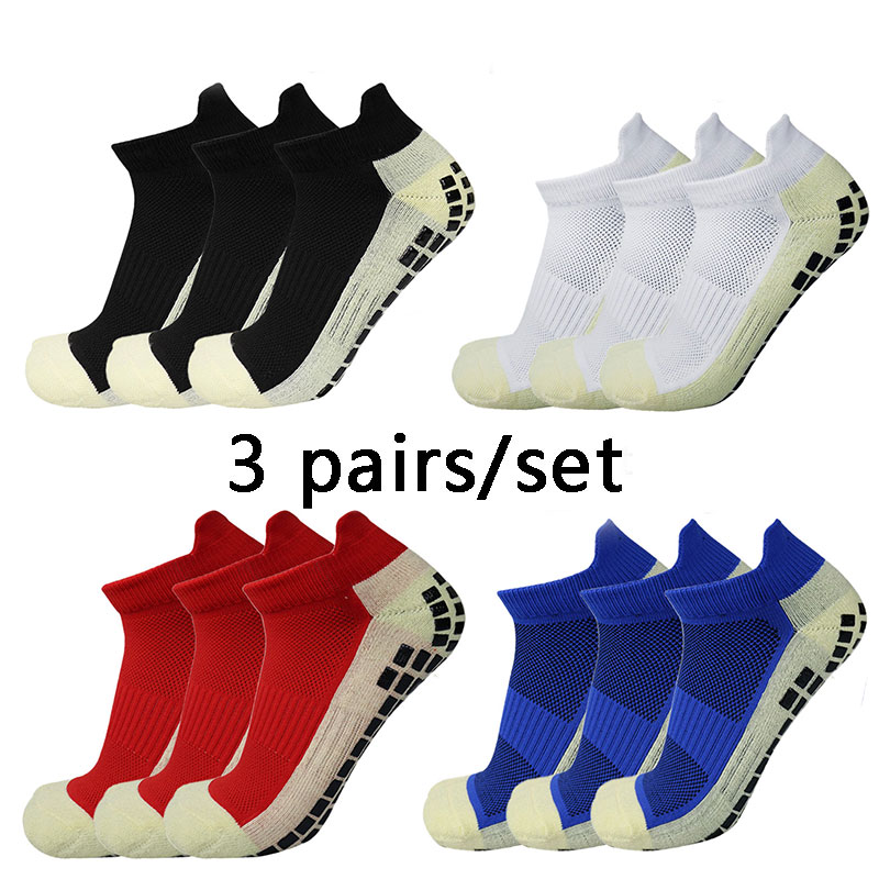 3 paar mannen vrouwen voetbalsokken korte sport siliconen antislip grip voetbalsokken calcetines hombre futbol