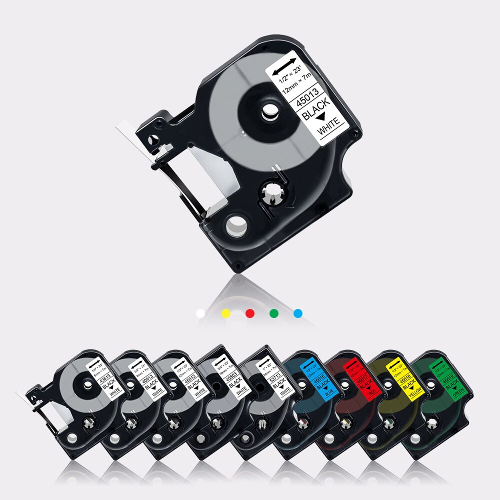 Ecowell Zwart Op Groen Compatibel Voor Dymo D1 53719 24Mm * 7M Label Tape Voor Dymo Mobilelabeler Labelmanager pnp Draadloze 500TS