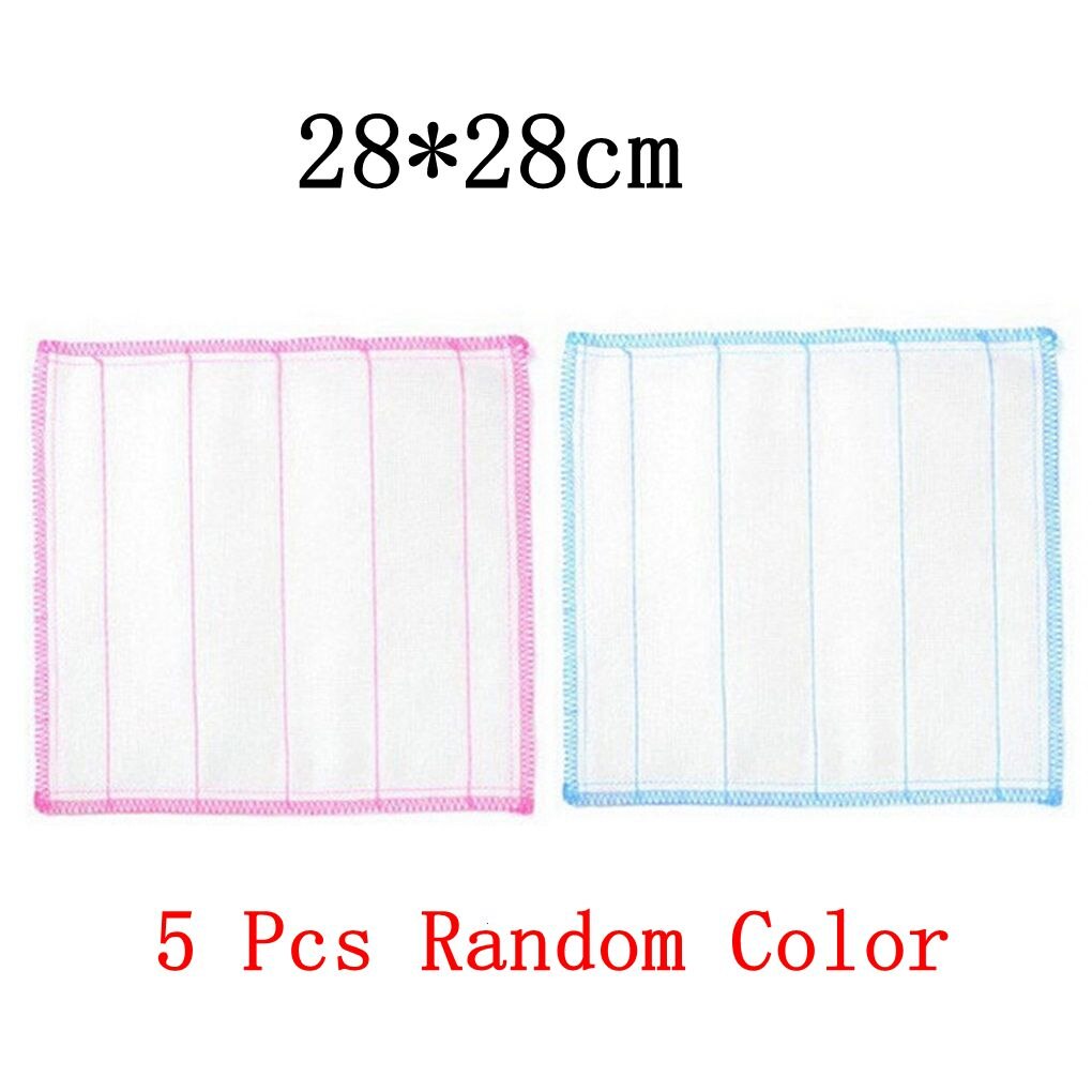 5 pièces cinq couches coton gaze absorbant plat chiffon cuisine plaque bol nettoyage serviette de lavage sans huile: NO1