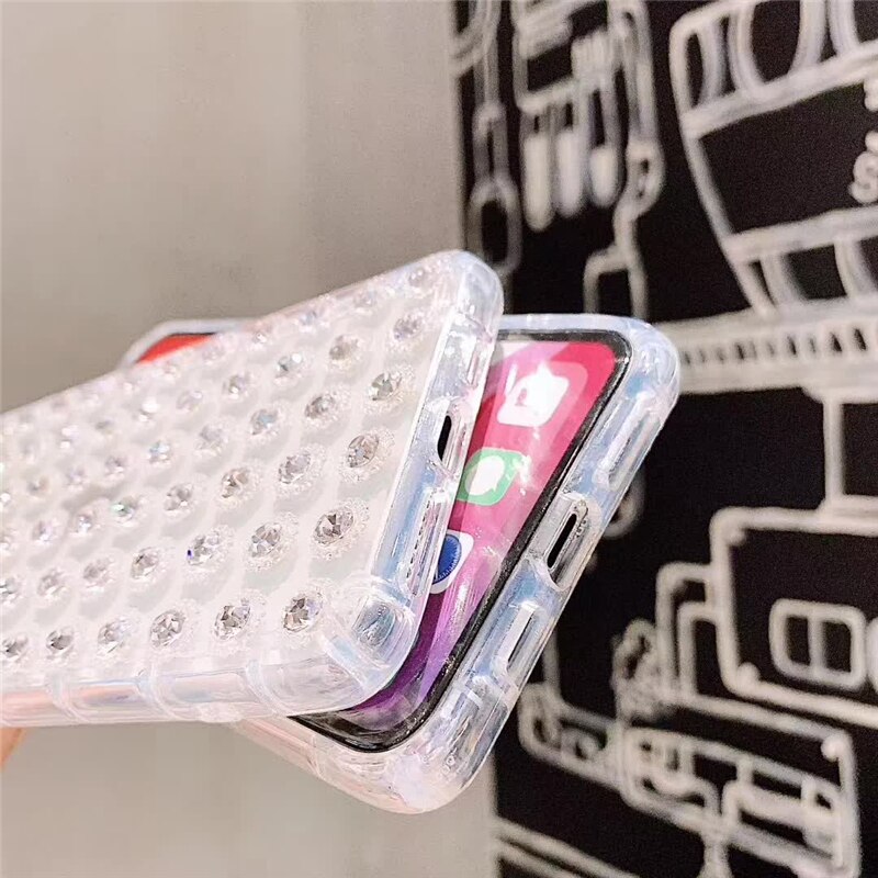 Gtwin Strass Glitter Phone Case Voor Iphone 11 Pro Xs Max Xr X 7 8 Plus Zachte Siliconen Tpu Diamant protector Case Cover