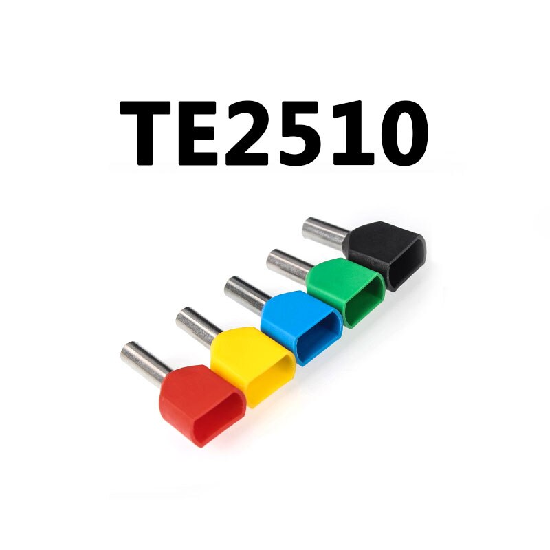 100 pcs dubbele pijp geïsoleerde koude-press terminal Naald end Multicolor optionele TE2510