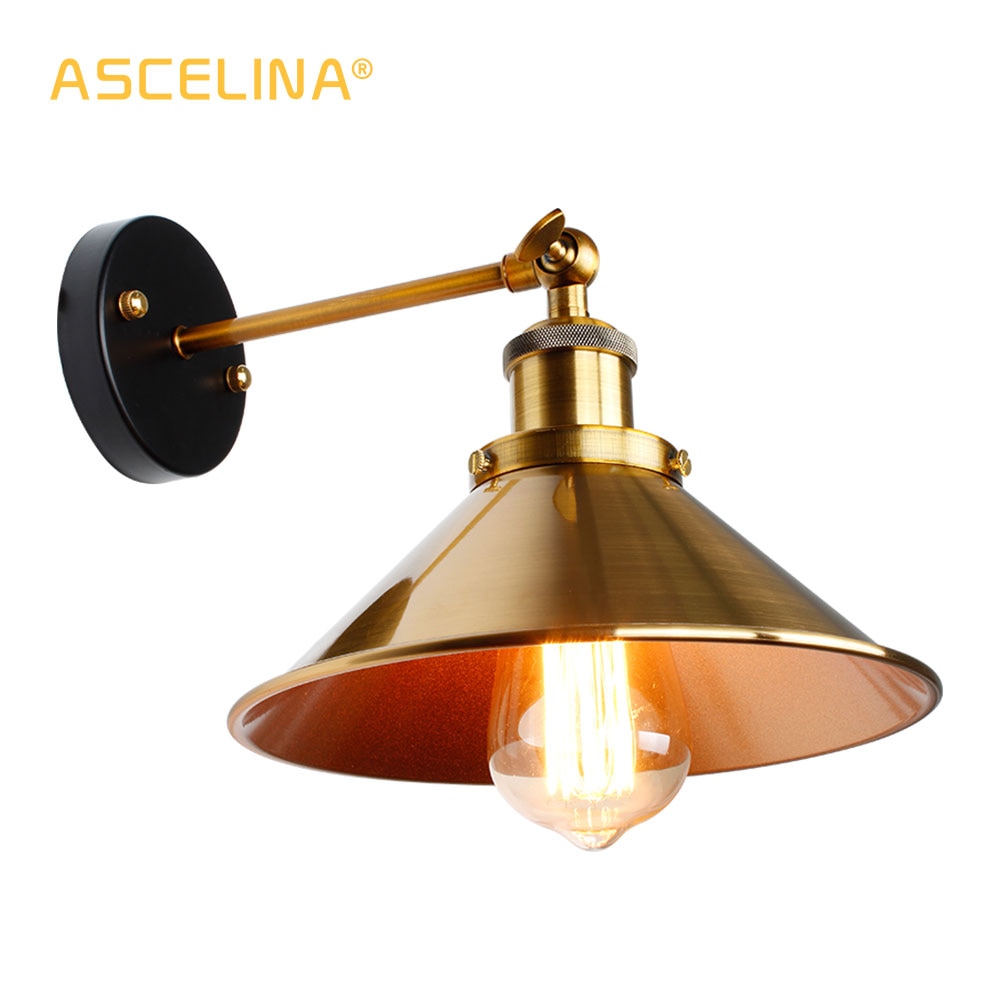 Lightess Wandleuchte Innen Vintage Wandlampe Industrial Mit Schirm Schwarz Metall Lampe Wand Verstellbarem Winkel E27 Wandlampen Für Schlafzimmer Wohnzimmer