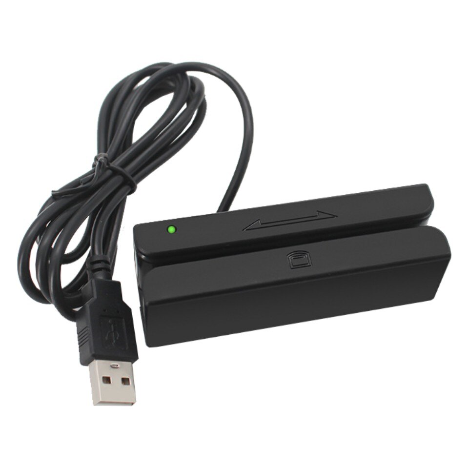 USB Universal Magnetic Card Barcode Reader Stripe Bidirectional Card Reader POS Reader 1 2 3 track white