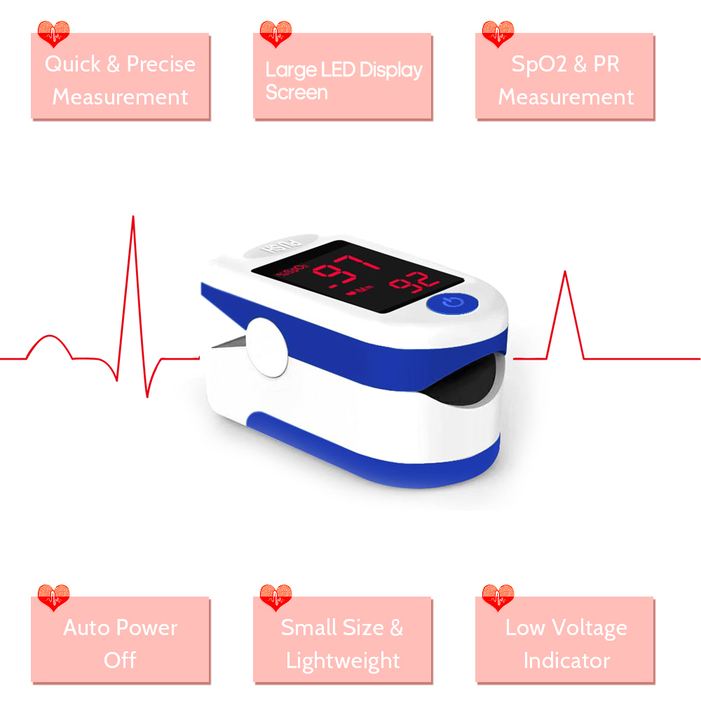 Portable Blood Oxygen Monitor Finger Pulse Oximeter Oxygen Saturation Monitor without Battery Fast