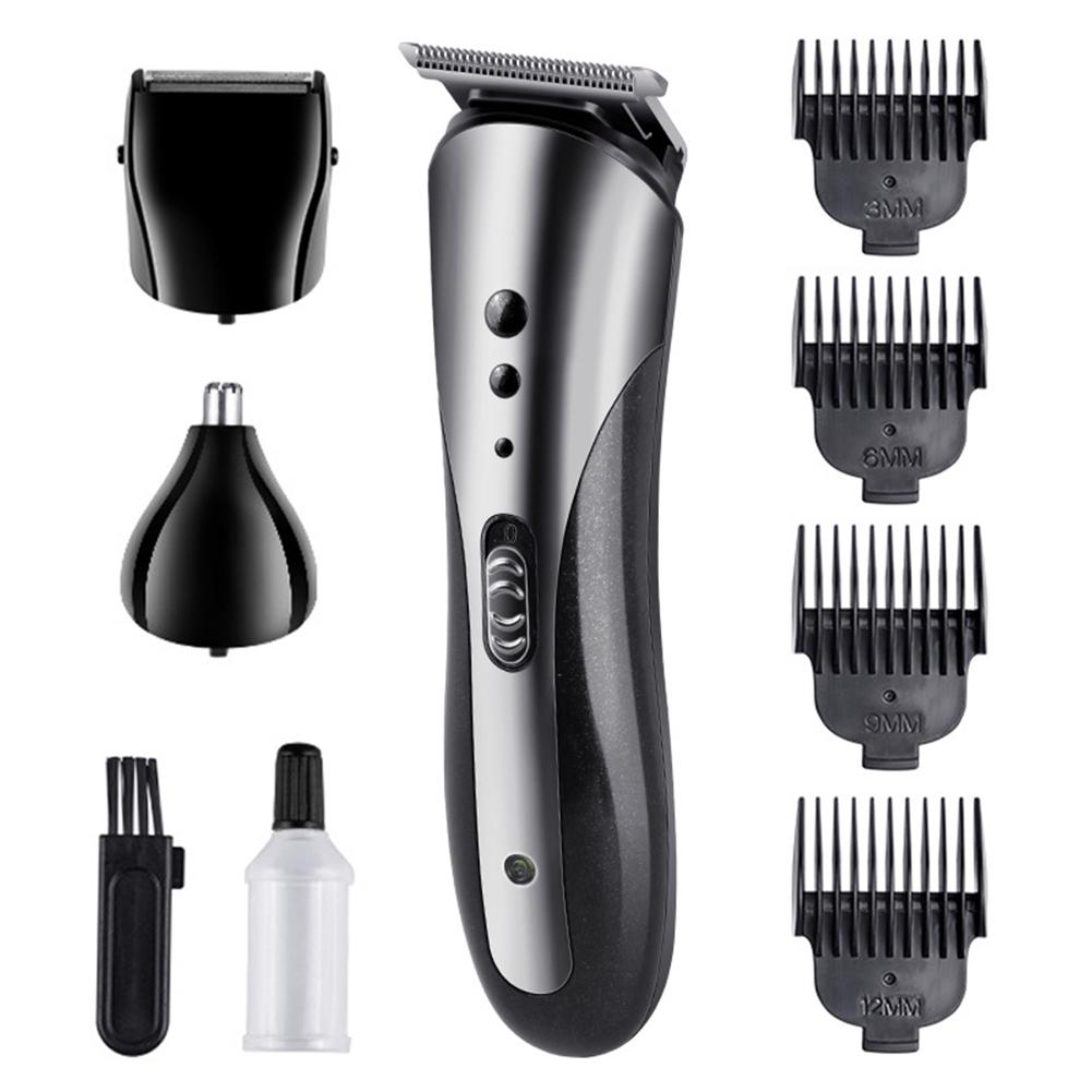3 in 1 elektrisk hårklipper barbermaskine næse hår trimmer led display trådløs genopladelig mænd hår trimmere sæt frisør maskine: Default Title