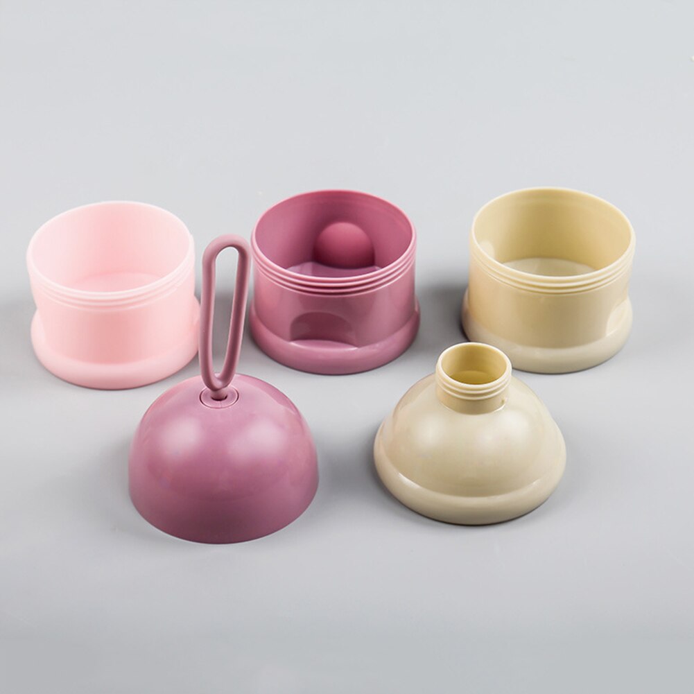 Dispensador de leche en polvo para bebé, contenedor de almacenamiento de alimentos con 3 compartimentos, viene con sellos ligeros de tamaño perfecto