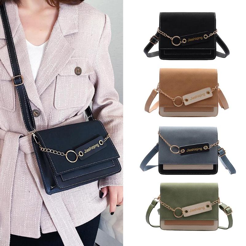 Frostet crossbody veske kvinner høy personlighet hit farge skjøting bærbare skulder messenger bags