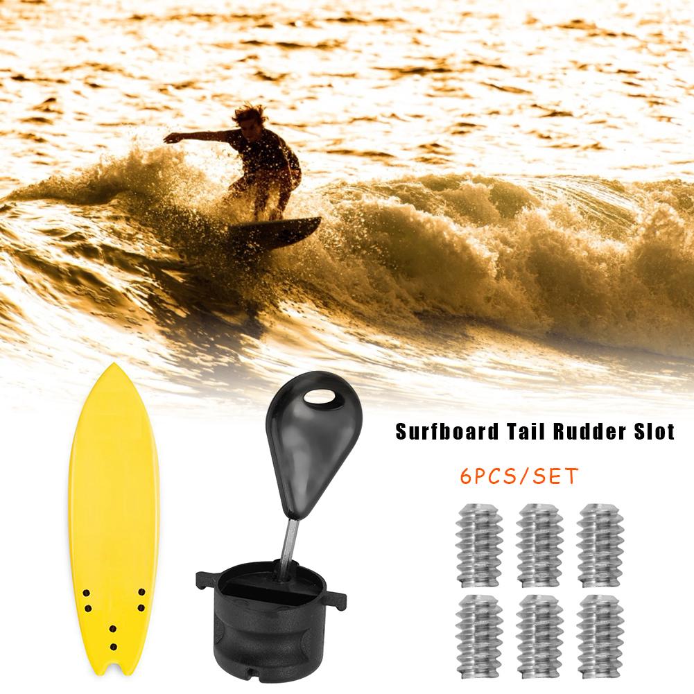 6Pcs Surfplank Staart Roer Slot Fcs Stijl Fin Stekkers G5 Leash Stekkers Doos Met Schroeven Key Wrench