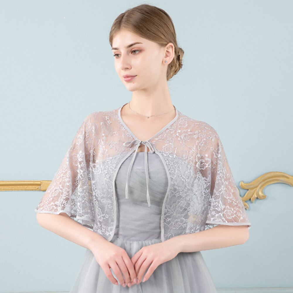 Bryllup kvinner tynn sommer blonder brudekappe fest ball dame blonder bolero fest kveld skuldertrekk tilbehør sjal myk omslag