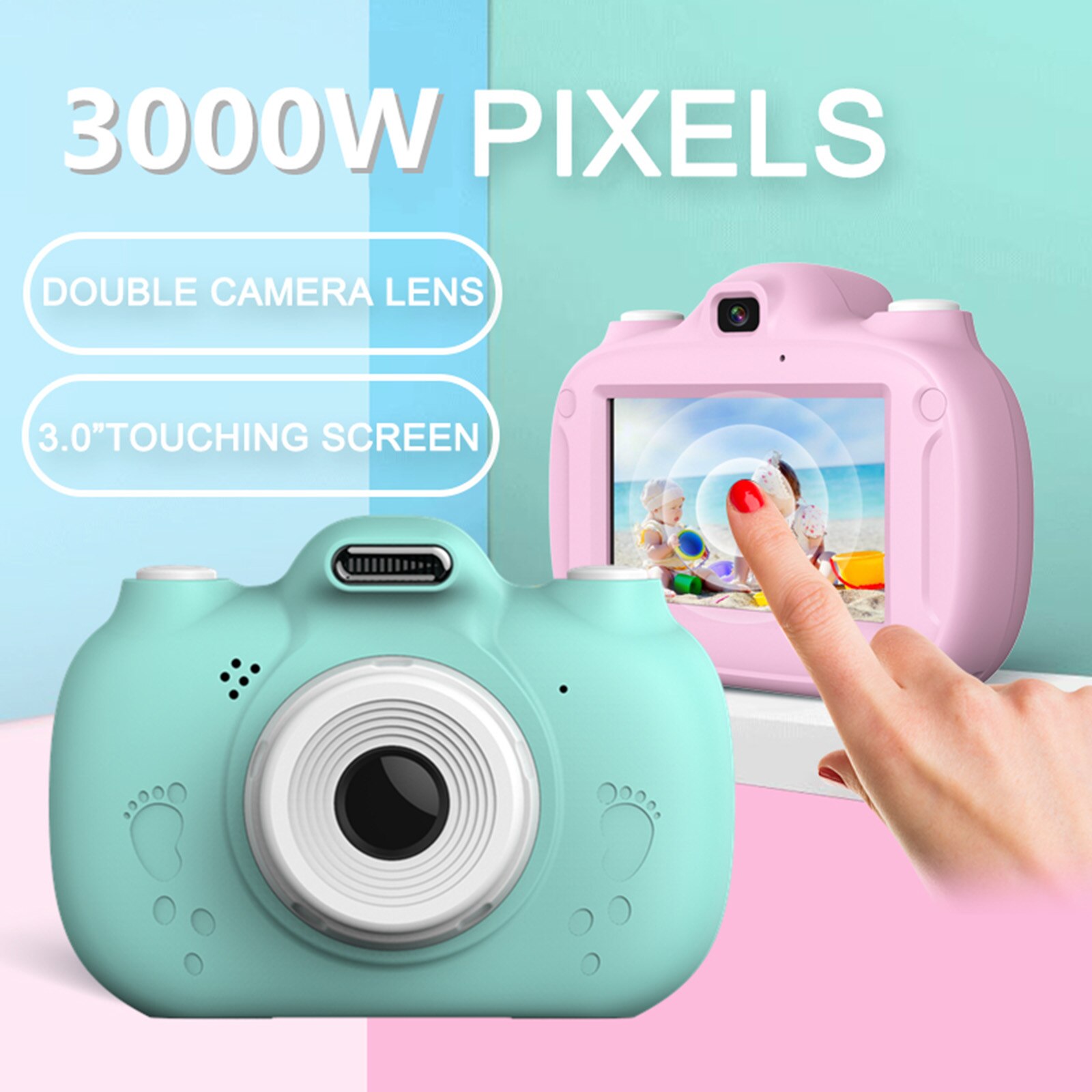 A5 3MP Kids Camera Touch Screen Digitale Camera 720P Kind Video Camcorder Oplaadbare Selfie Camera Wifi Foto Video Recorder