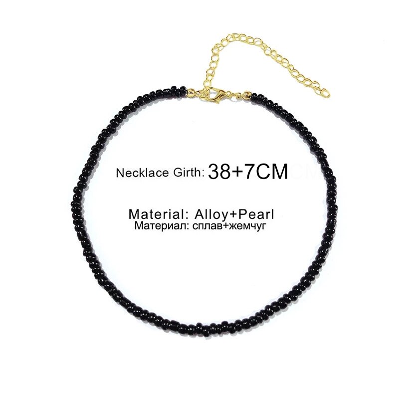 Boho Chic koraliki naszyjnik kobiety moda kolorowy łańcuszek na szyję czeski czarny Choker naszyjniki biżuteria Charms Party prezent 2021