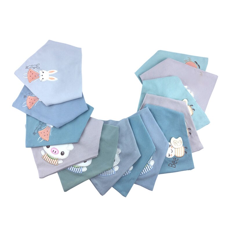 Slabbers Katoen Borduren Babyvoeding Schort Driehoek Bib Meisje Jongen Voeden Sjaal Slabbetjes Burp Doek Bandana Speeksel Handdoek