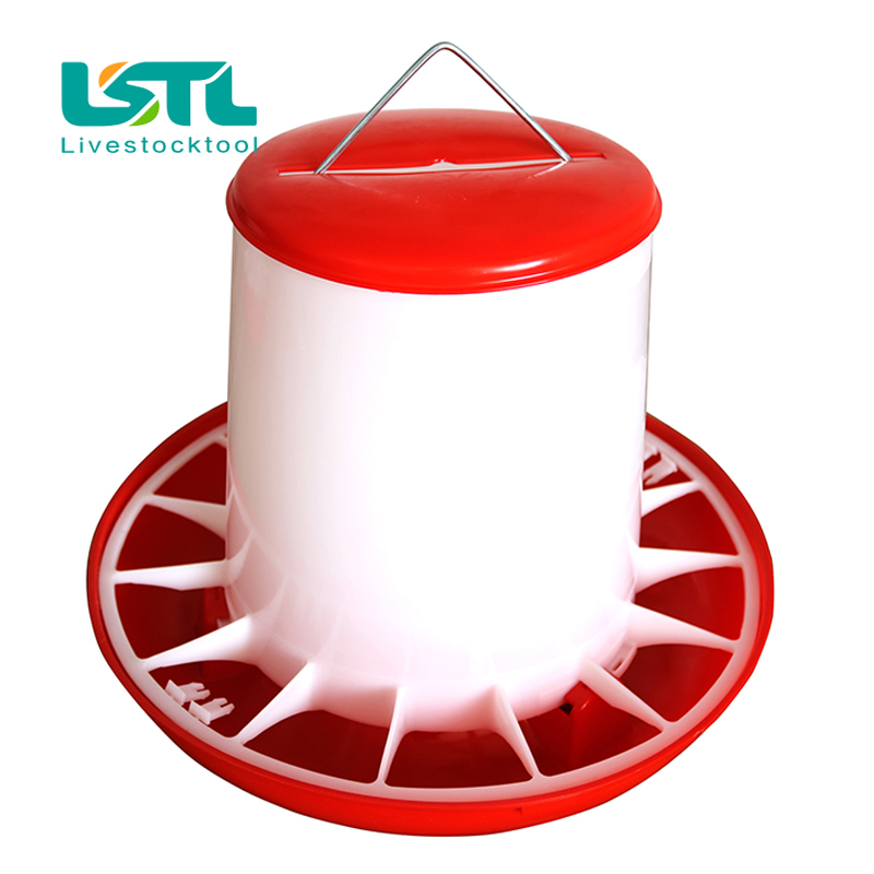 1.5kg Poultry Chicken Feeder Bucket Duck Bird Food Fountain Chicken Chick Hen Poultry Lid Handle