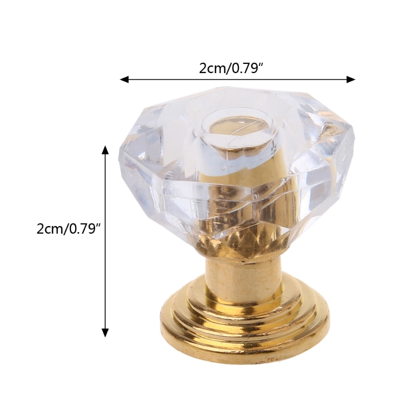 10PCS Diamond Shape Crystal Glass Cabinet Knob Drawer Pull Handle For Jewelry Box Cabinet