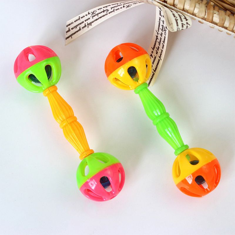 2 Pcs Bird Parrot Toy Rattle Birds Fun Exercise Plastic Double-headed Bell Pet Toys