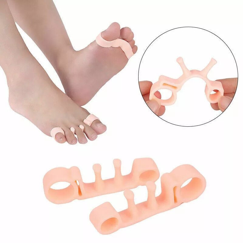 Corretor de joanete ortopédico, separador de dedos dos pés, alisador de hálux valgus, protetor de dedos espaçadores para cuidados com os pés, 6 peças = 3 pares