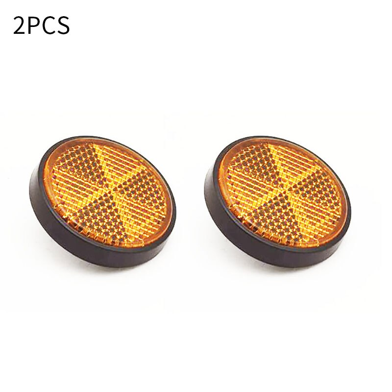 2x 2 '' 2 tuuman universaali moottoripyörä mönkijä skootteri lika polkupyörät pultti rekisterikilpi pyöreä heijastin punainen oranssi: C