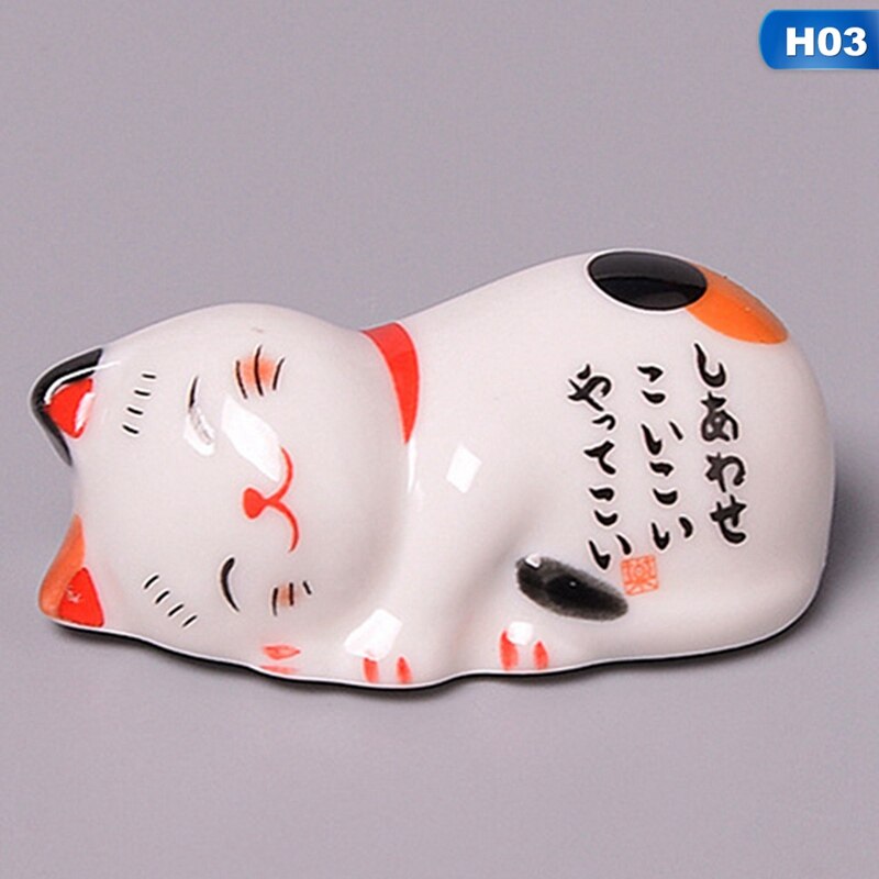 Japanese Style Ceramic Chopsticks Holder Stand Cute Cat Chopstick Rack Pillow Care Rest Kitchen Decor Art Craft Tableware: 3