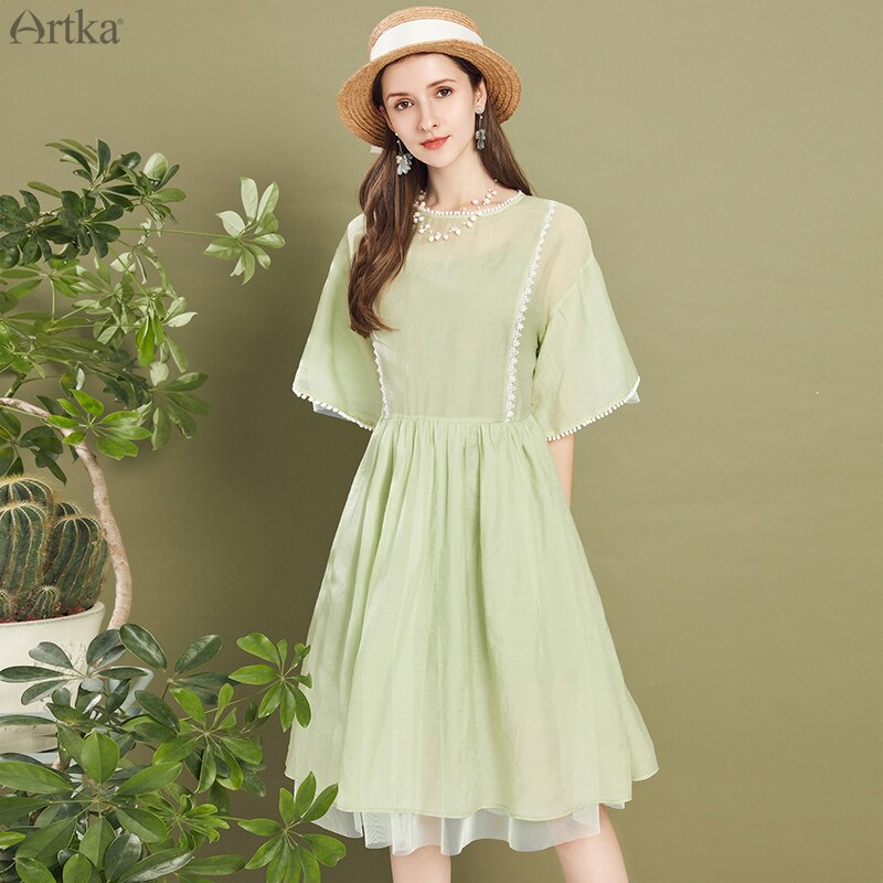 Jurken Jurk L Bedrukte Jurk Witt International Jurken Halflange