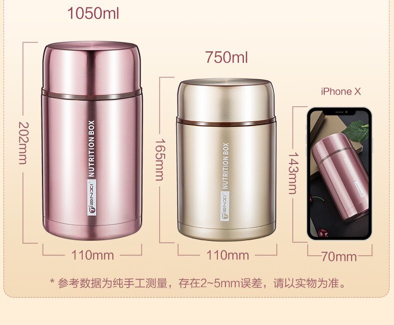 TIANXI Food Jar Thermos Stainless Steel Large Lunch Box Picnic Bento Box Portable Lunch Box Office Lunch Box