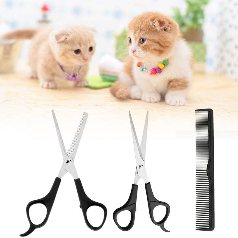 Afgeronde Tips Shear + Dunner Schaar + Kam/Set Pet Grooming Schaar Set Hond Kat Professionele Haar Snijgereedschap
