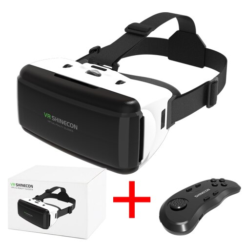 VR Shinecon G06 Virtual Reality Glasses 3D VR Smartphone Headset Helmet Goggle Video Game Box For iPhone Android Smart Phone: VR With Controller D