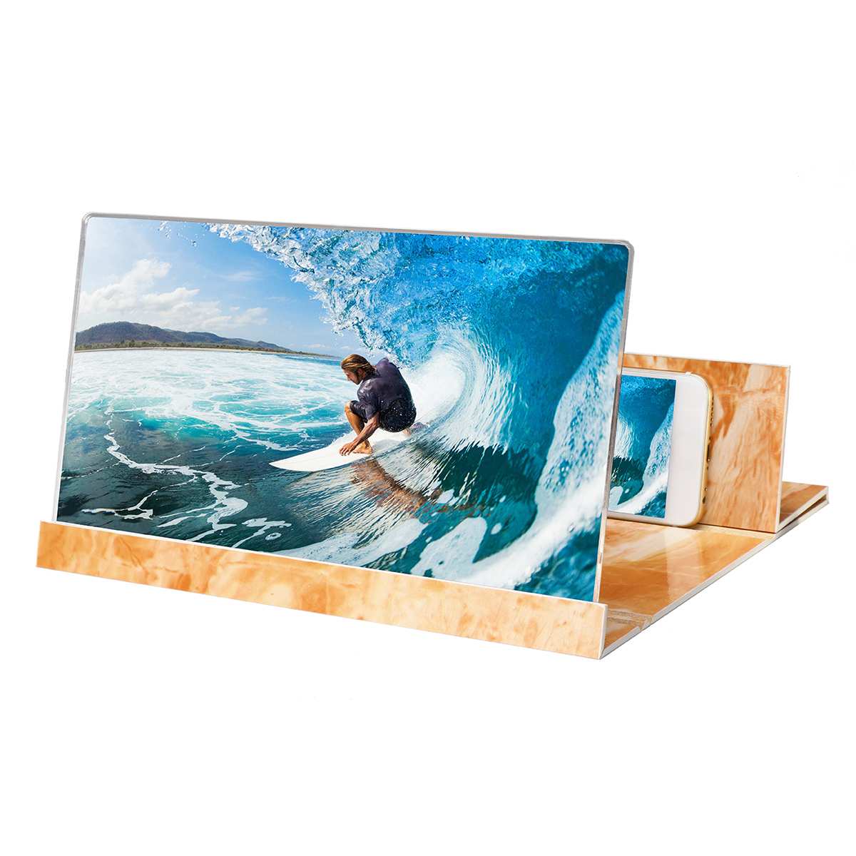 12 Inch Foldable HD Mobile Phone Screen Magnifier 3D Movie Video Bracket Stereoscopic Amplifying Phone Tablet Desktop Holder: type 02
