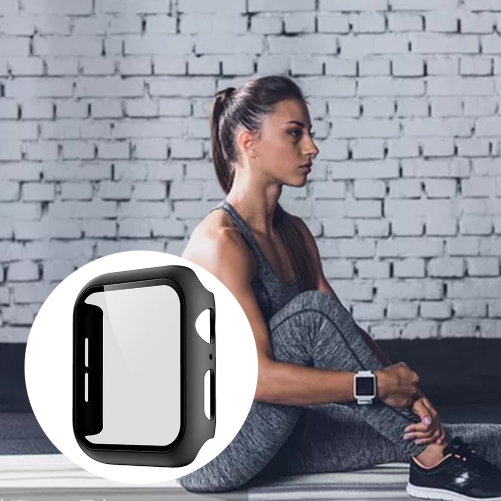 Bumper Voor Apple Watch Serie 6 Se 5 4 3 Pc Case Voor Iwatch Dunne Protector Plastic Black Frame 40 44 38 42 Mm Case Band