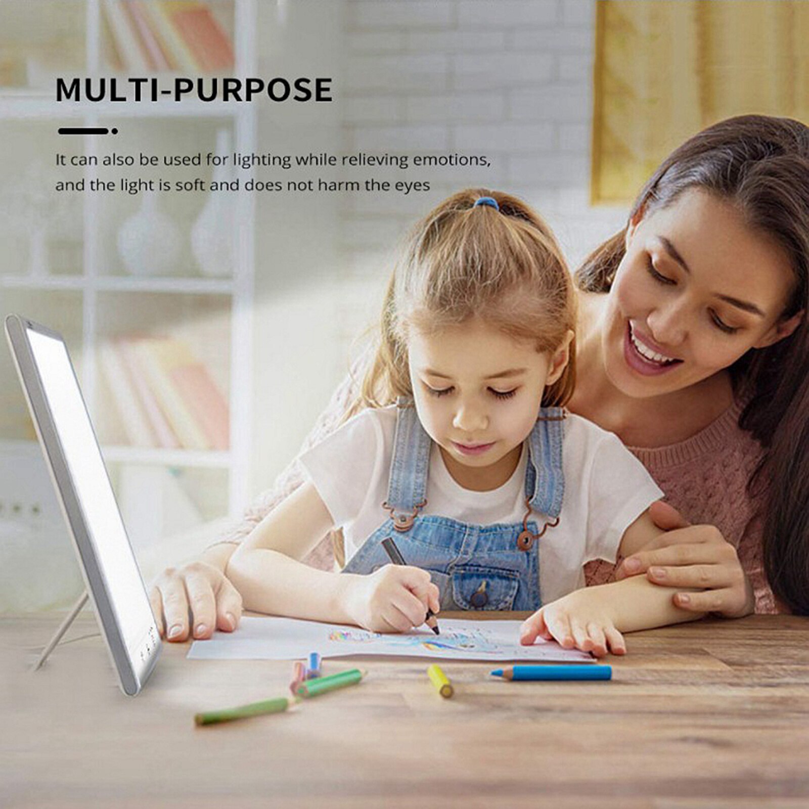Trist lampe dimming fototerapi terapi lys glad lampe for hjemmet: Hvit