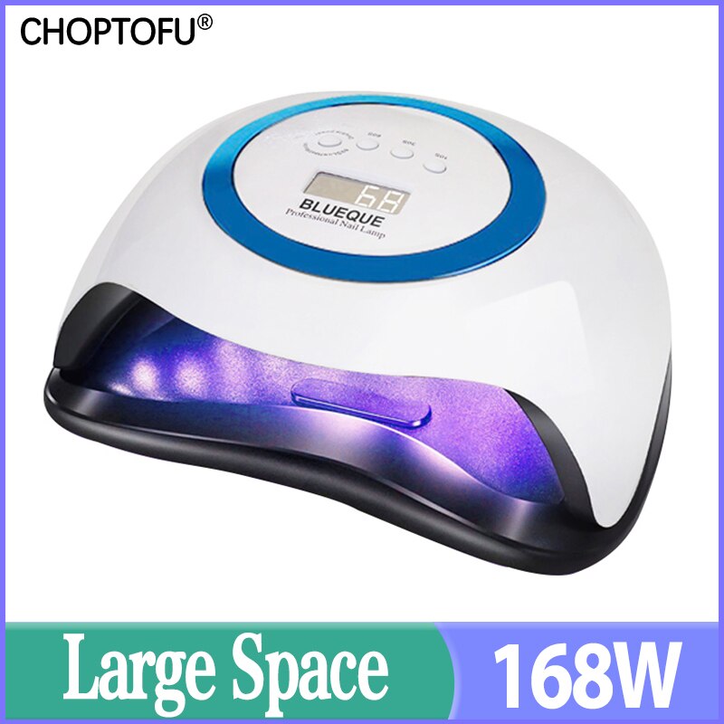 BLUEQUE-secador de uñas V1, 168W, 45 cuentas, lámpara UV LED de secado rápido, todo tipo de esmaltes en Gel, lámpara de secado automático de alta potencia