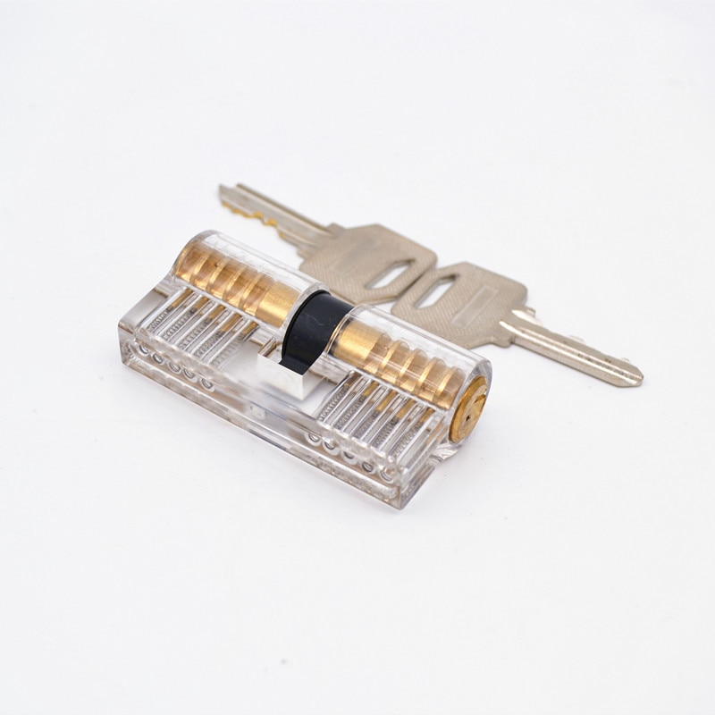Lock Pick Set Acryl Transparant Zichtbaar Praktijk Cutaway Slot Met 2 Sleutels Hangslot Tool Voor Slotenmaker Leverancier 70Mm