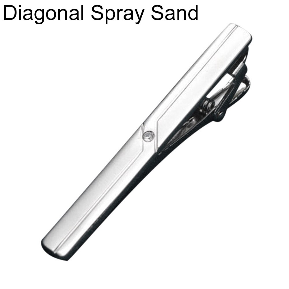 SALES! Men's Metal Simple Silver Necktie Tie Clip Clamp Pin Stickpin Business Wedding Suit 8 Style Optional: Diagonal Spray Sand