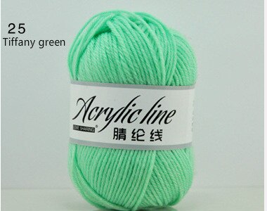 1pc = 50g bløde, miljøvenlige fiberkashmir kamgarn uld til børn farvet dukke akryl sweater smuk babygarn til strik: 25 tiffany grønne