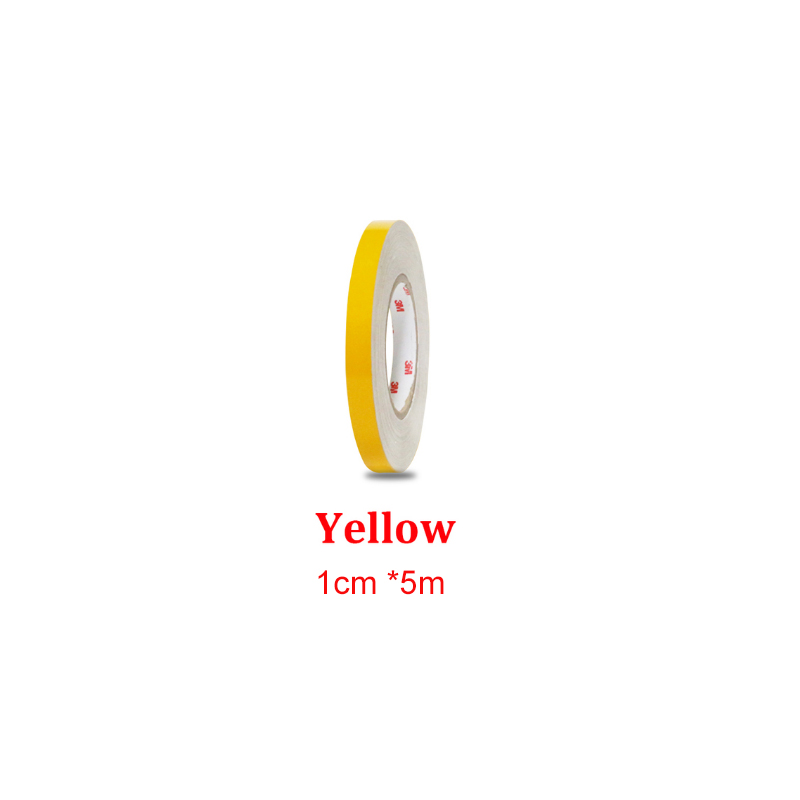 Ruban de moulage auto-adhésif pour voiture, autocollant de de sécurité, style de voiture, ruban d'iode, film de moto et de vélo, outil de décoration, 1cm x 500cm: YELLOW