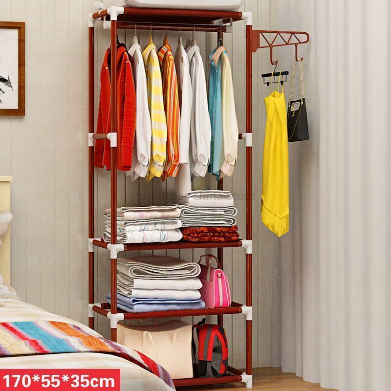 Modern Closet Storage/plastic Cabinet Home Furniture Kids /non Woven Wardrobe China Minimalist Zipper Metal Folded furniture: 4