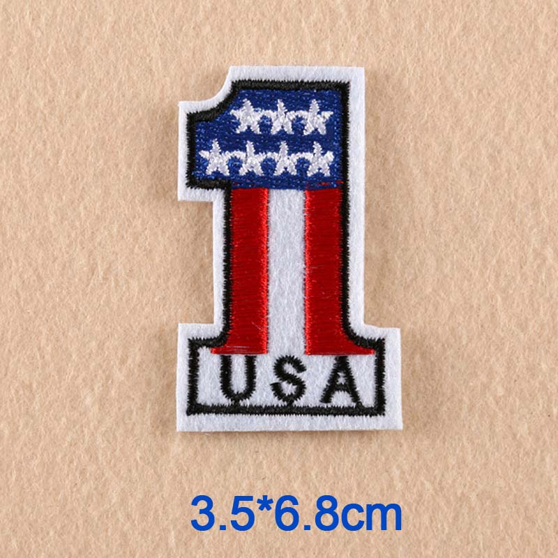 Nummer usa 76 amerika 1 23 broderi klær lapp til klær stryke på lapp punk motiv applikasjon diy tilbehør