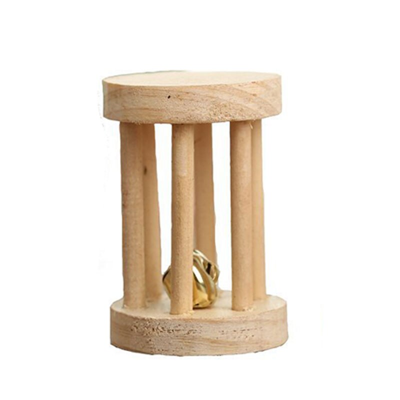 1PC Pet Toys Wooden Small Pets Play Toys Hamster Chew Toys Wooden Molar Toys for Chinchilla Bird Rabbits Pet Accessories: Round Shaft - L