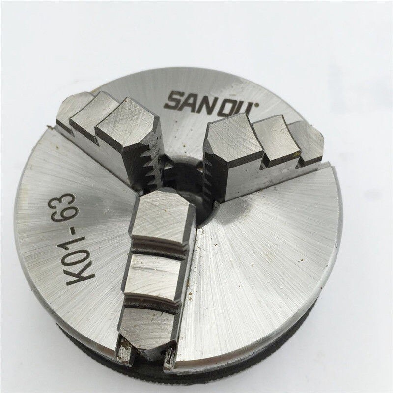 3 Jaw Self Centering Lathe Chuck - 63mm Manual Woodworking Chuck With M14x1 Mount