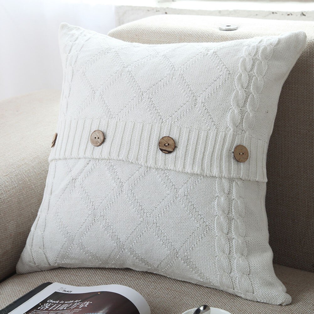 Breien Knop Kussenslopen Kamer Decoratie Accessoires Mode Gooi Slaapkamer Sofa Kussenhoes Home Decor: F