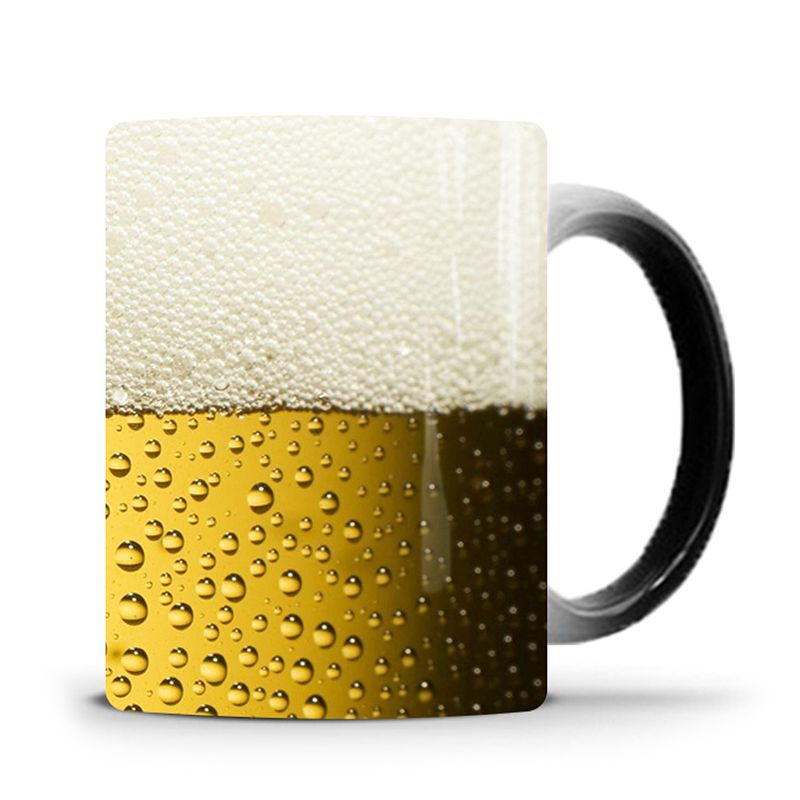 VFGTERTE 1PC Funny Beer Bubble Color Changing Cup Ceramic Coffee Mug Kitchen Office Drinkwares