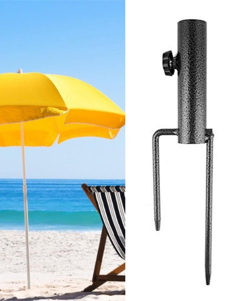 Bærbar paraply jordspyd parasol stativ holder metal udendørs stativ strand indsats stik havetilbehør 40a
